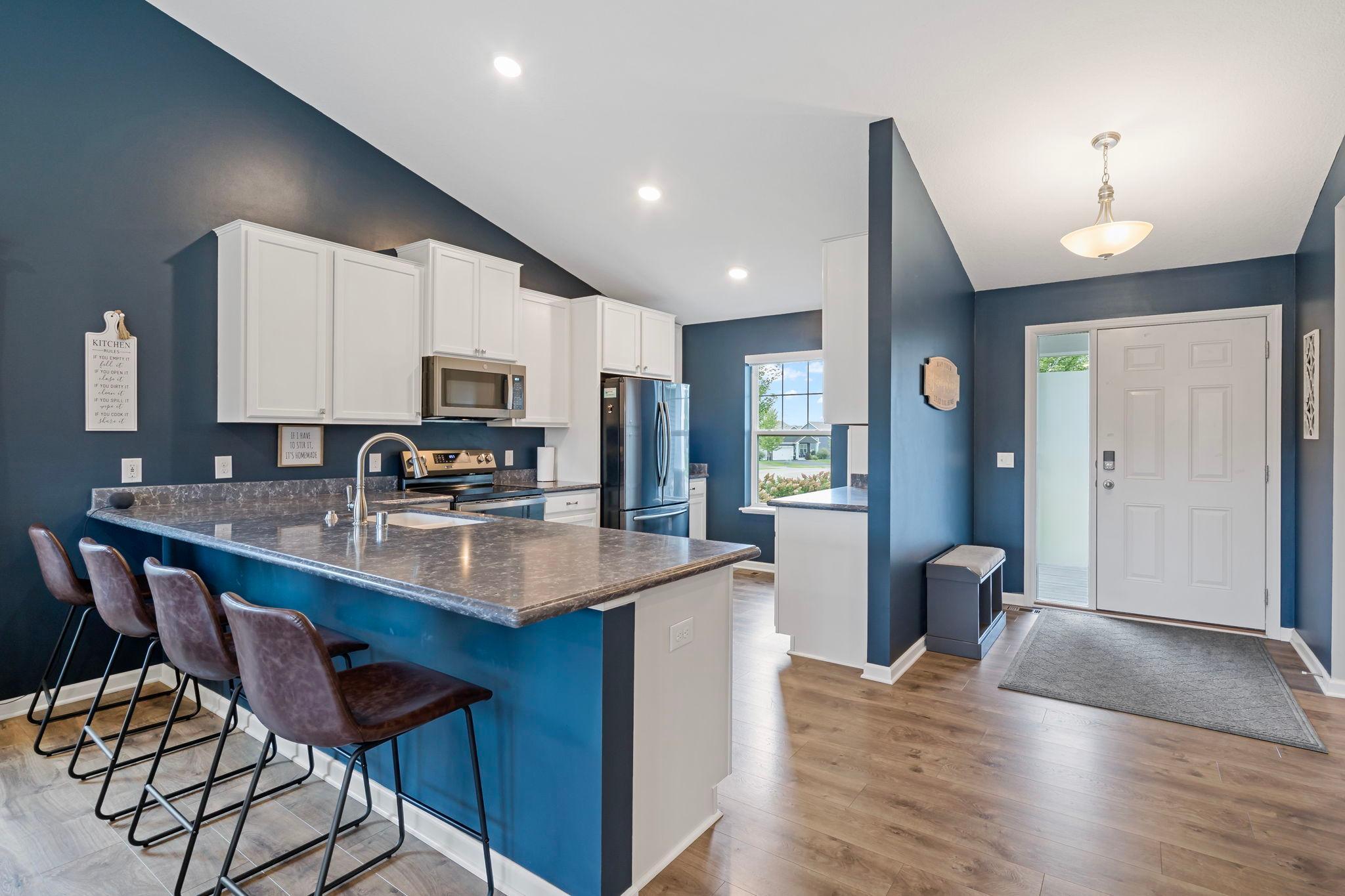 Southern light pours into the kitchen