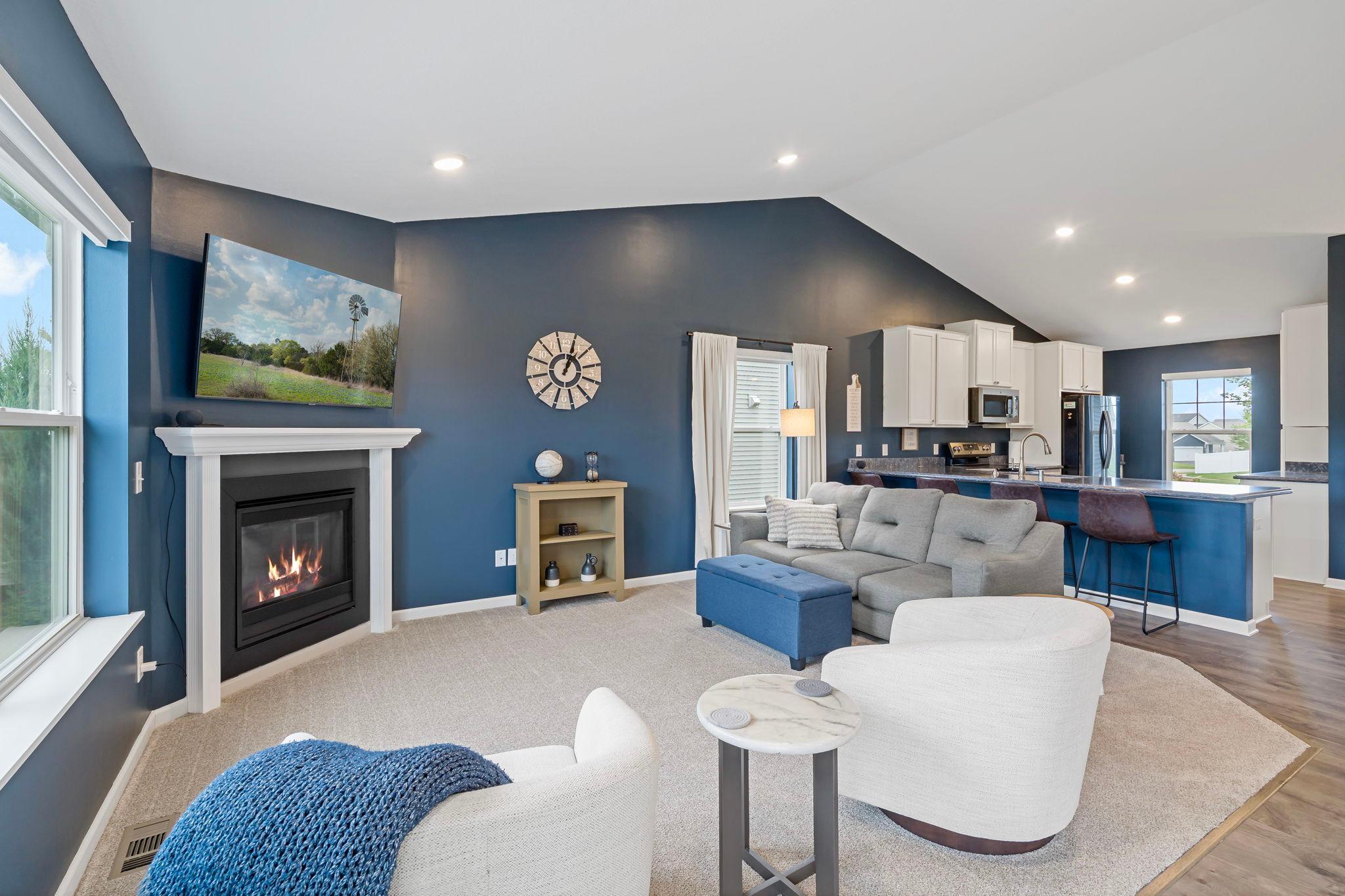 Cozy up to the fireplace