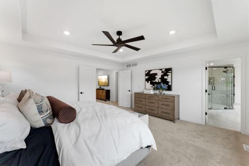The ownerâs suite features plush wall-to-wall carpeting and ample space to accommodate a variety of furniture configurations
