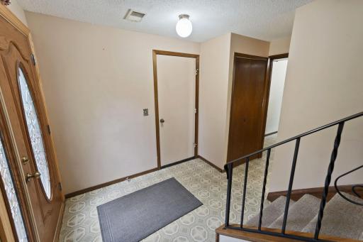 View of the entry from the upper living room