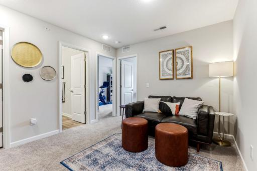 Upper-level loft offers a great bonus space for a home office, reading nook, or second living area.