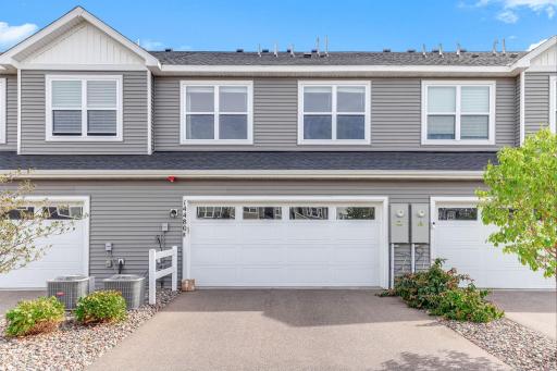 Another view of the attached two-car garage and private driveway.