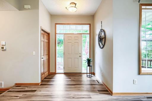 Invite your guests into your extra-large foyer.