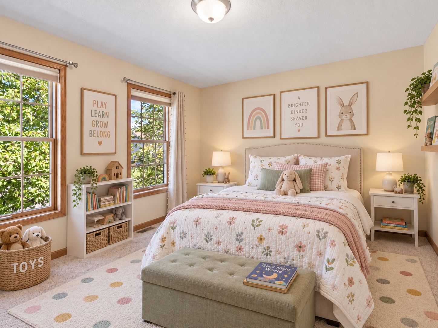 Third Bedroom on upper level. Virtually staged