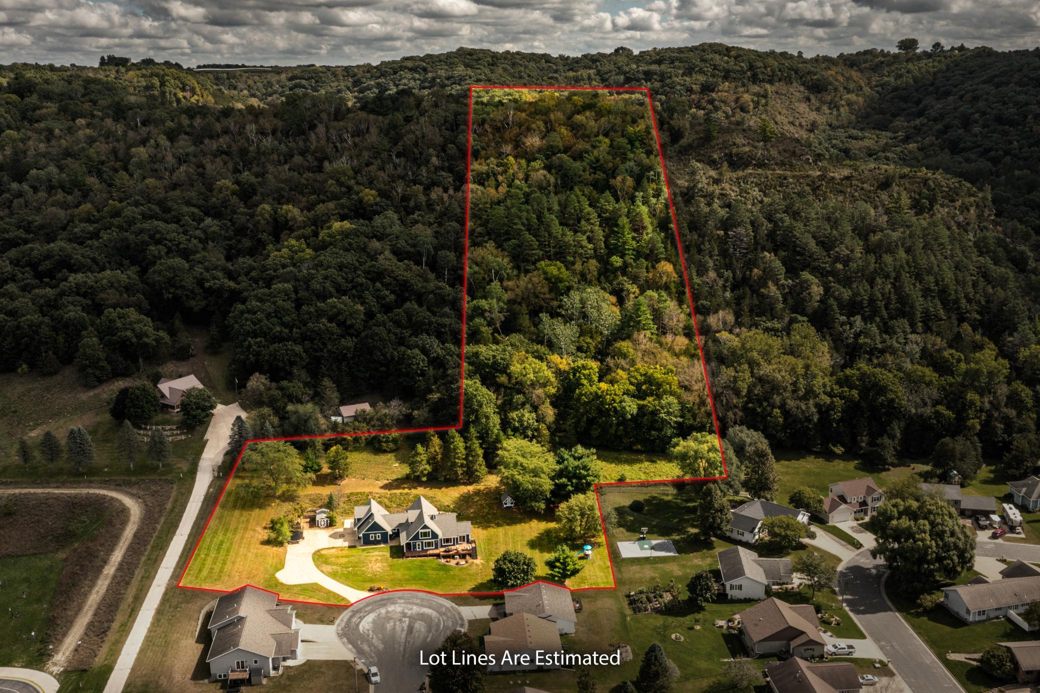 Aerial View with Lot Line