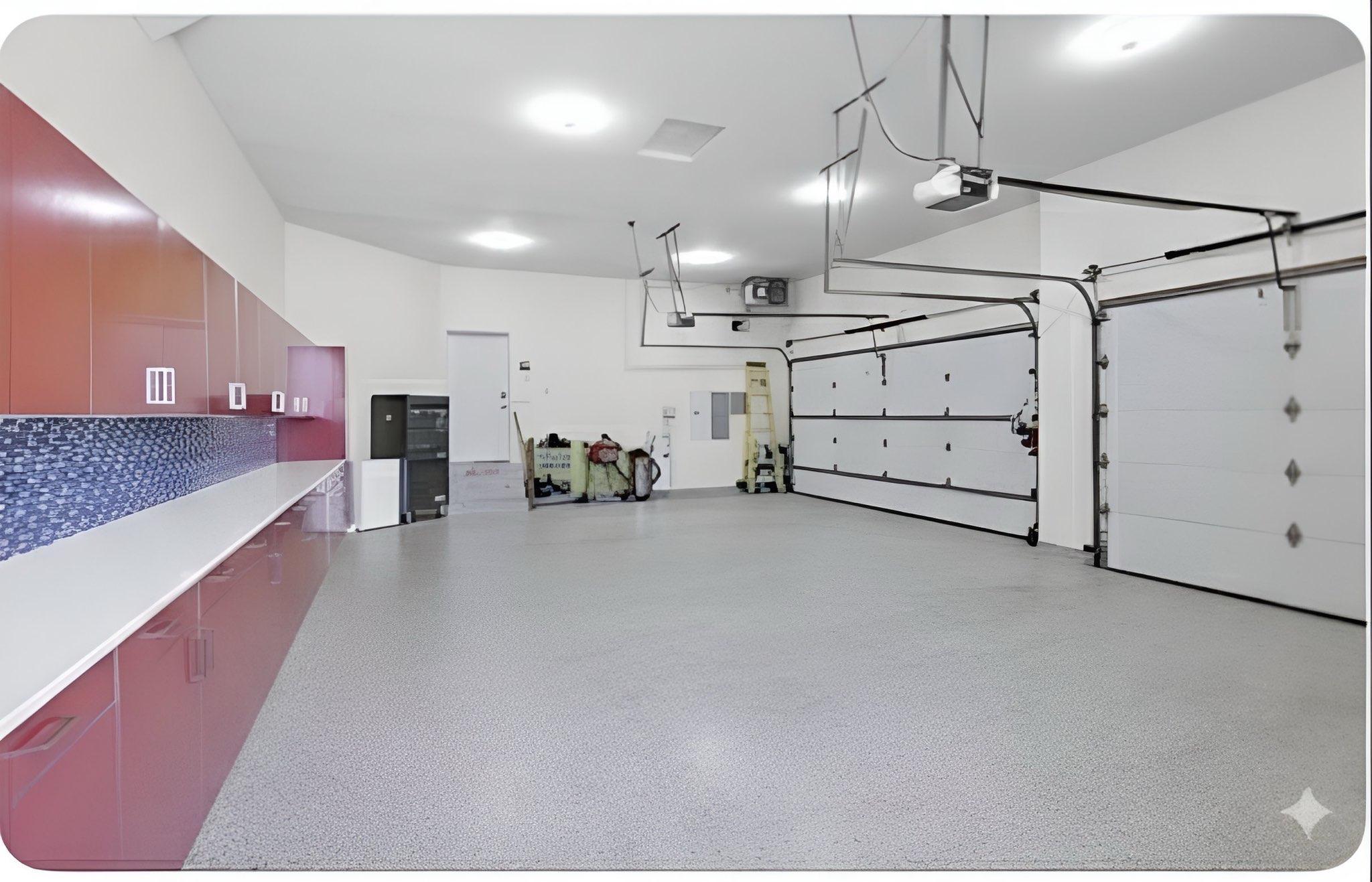 Huge garage with tons of storage space