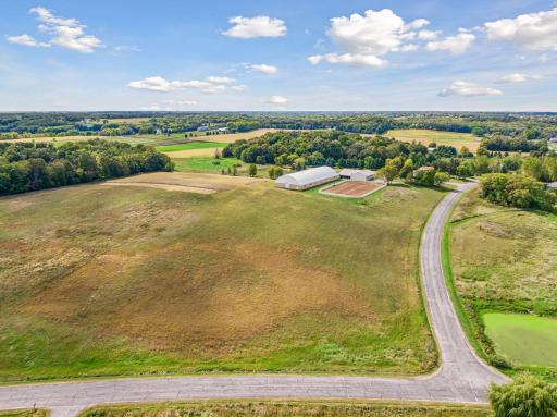 A bird's-eye view captures the scale of this 23+ acre property and its beautiful surrounding countryside.