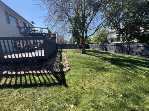 Side view of backyard