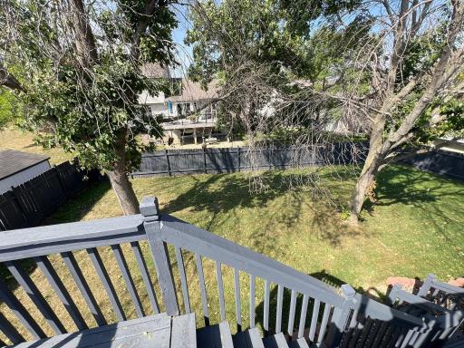Completely fenced backyard