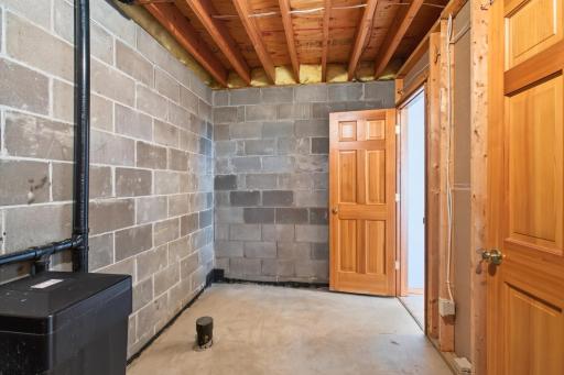Roughed in for a future basement bathroom
