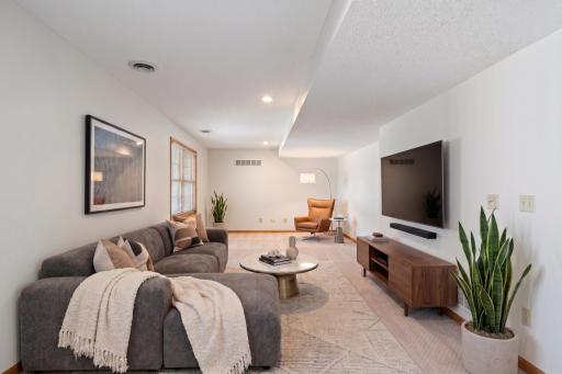 Lower Level Recreation Room - Virtually Staged