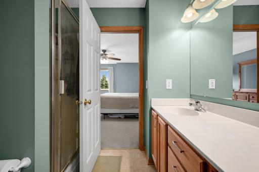 Separate shower plus an additional vanity area in the Primary Bath.
