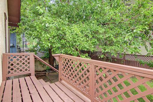 Deck over looking private backyard