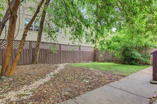 Partially fenced very private back yard