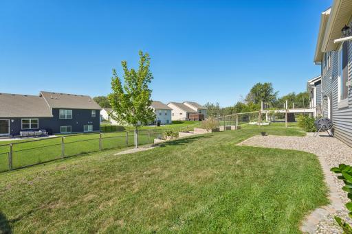 Fully fenced in backyard