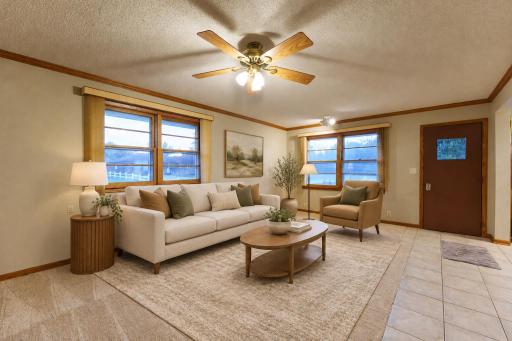 Virtually staged; furnishings and decor digitally added.