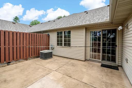 Private, fenced in patio to back of home.