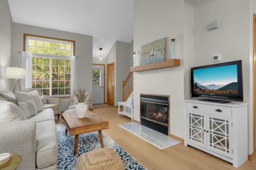 Large picture window with transom to allow wonderful light in.