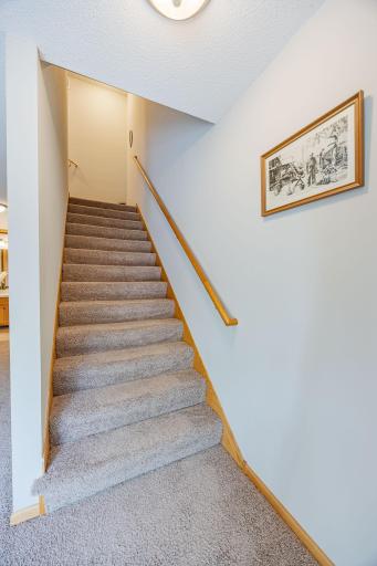 Stairs from main floor to upper level