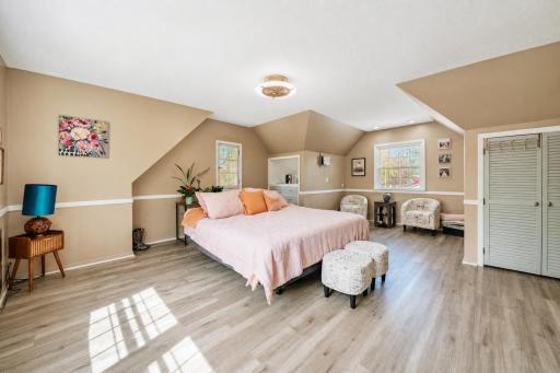 New flooring in master bedroom.