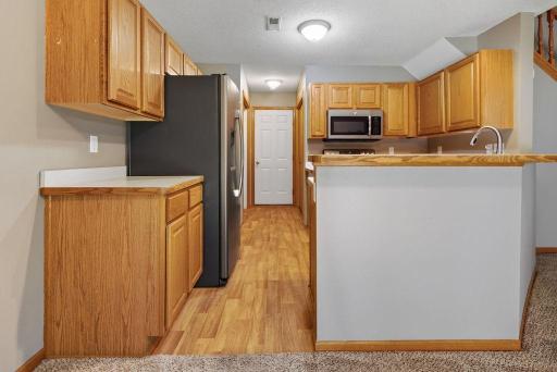 Kitchen view and shows the convenient entrance from the garage into the kitchen.