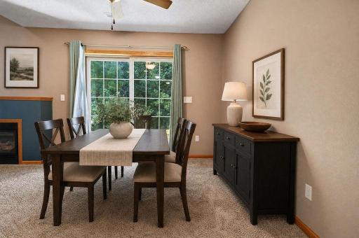 Virtually staged dining room