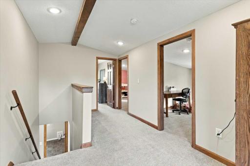 Large stairwell landing big enough for a small office space