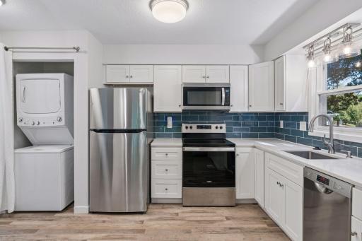 stack laundry efficiency. no wasted space, super efficient.