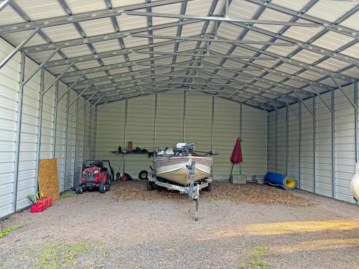 30x31 metal shed with 16' sidewalls
