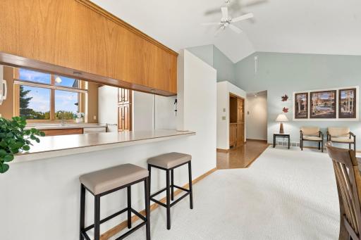 Additional seating at the kitchen counter