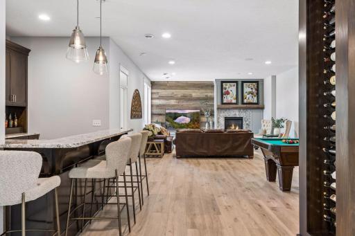 Expansive lower-level entertaining space.