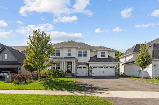 Beautiful, low maitanence exterior with stone front elevation.
