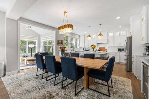 Bright dining space with easy access to the deck and beautiful views beyond.