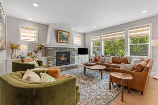Great Room: Expansive great room filled with natural light and overlooking the private backyard.