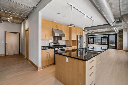 Fabulous kitchen with large island and expansive windows