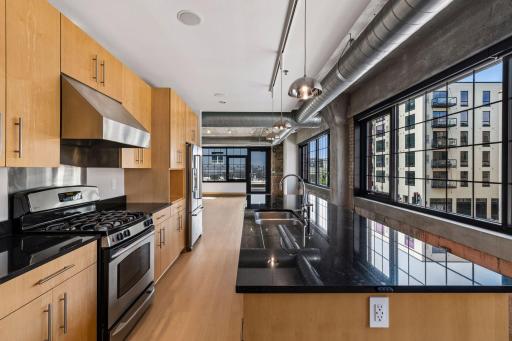 Fabulous kitchen with large island and expansive windows