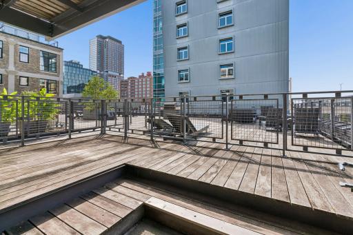 Private Terrace off Living Room with access to the community terrace with grills and fire table for your enjoyment