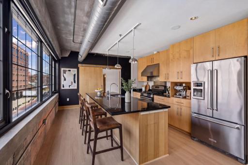 Fabulous kitchen with large island and expansive windows