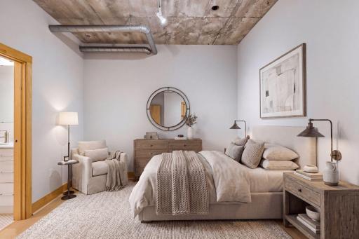Virtual staging showing second bedroom as guest suite