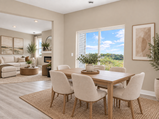 Sizeable dining room situated right off the 14x8 ft. patio out the back. *Photo of similar home. Virtually staged.