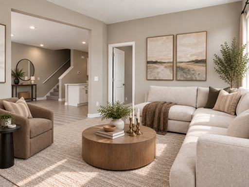 Seamlessly flow from the living room to the dining room to the kitchen. *Photo of similar home. Virtually staged.