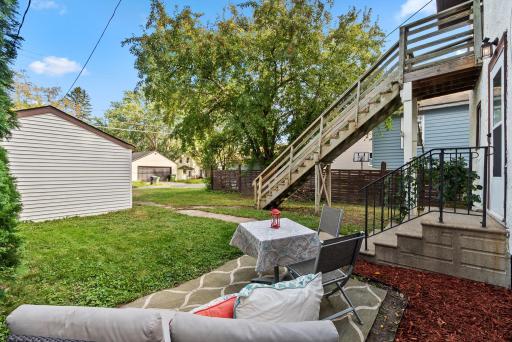 Great back yard hang out area.