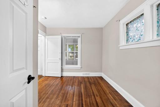 Two bedrooms are on the main level of this unit.