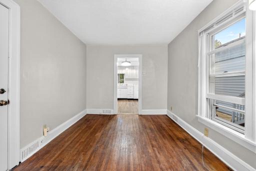 Charming oak hardwood floors up and down.
