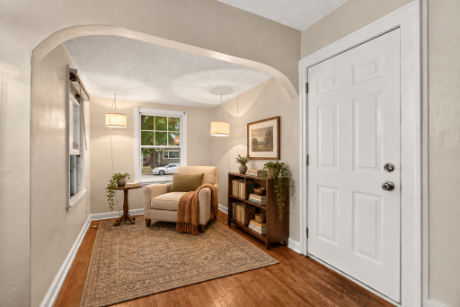 Virtually staged photo of your entry reading nook!