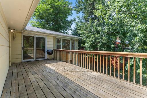 Deck off of kitchen sliding doors