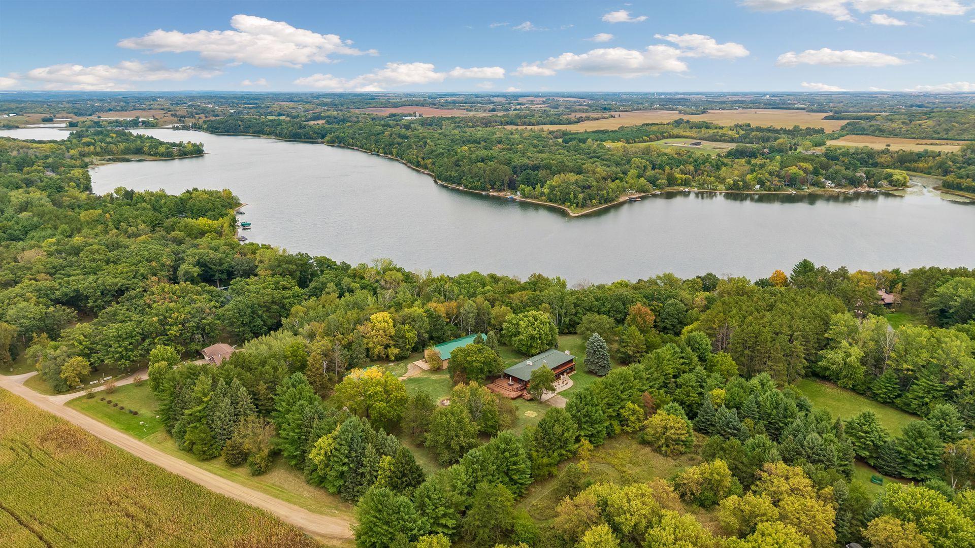 Aerial view w/ Bass Lake near