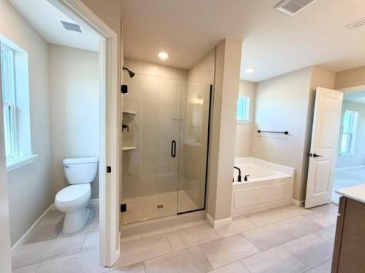 Owner's Bath with Seperate Tub & Shower - 4633 Island Park Drive, Woodbury, MN 55129