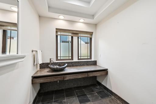 There's a convenient half bath on the main level.