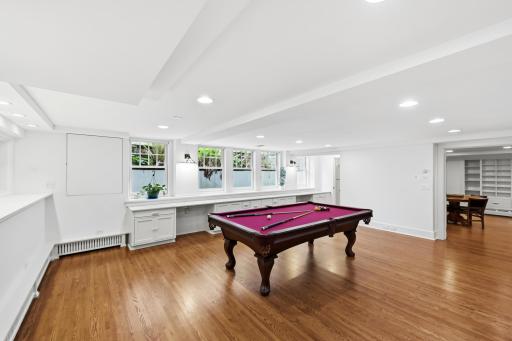 The lower level has beautiful hardwood floors, built-ins and craftsman touches throughout.